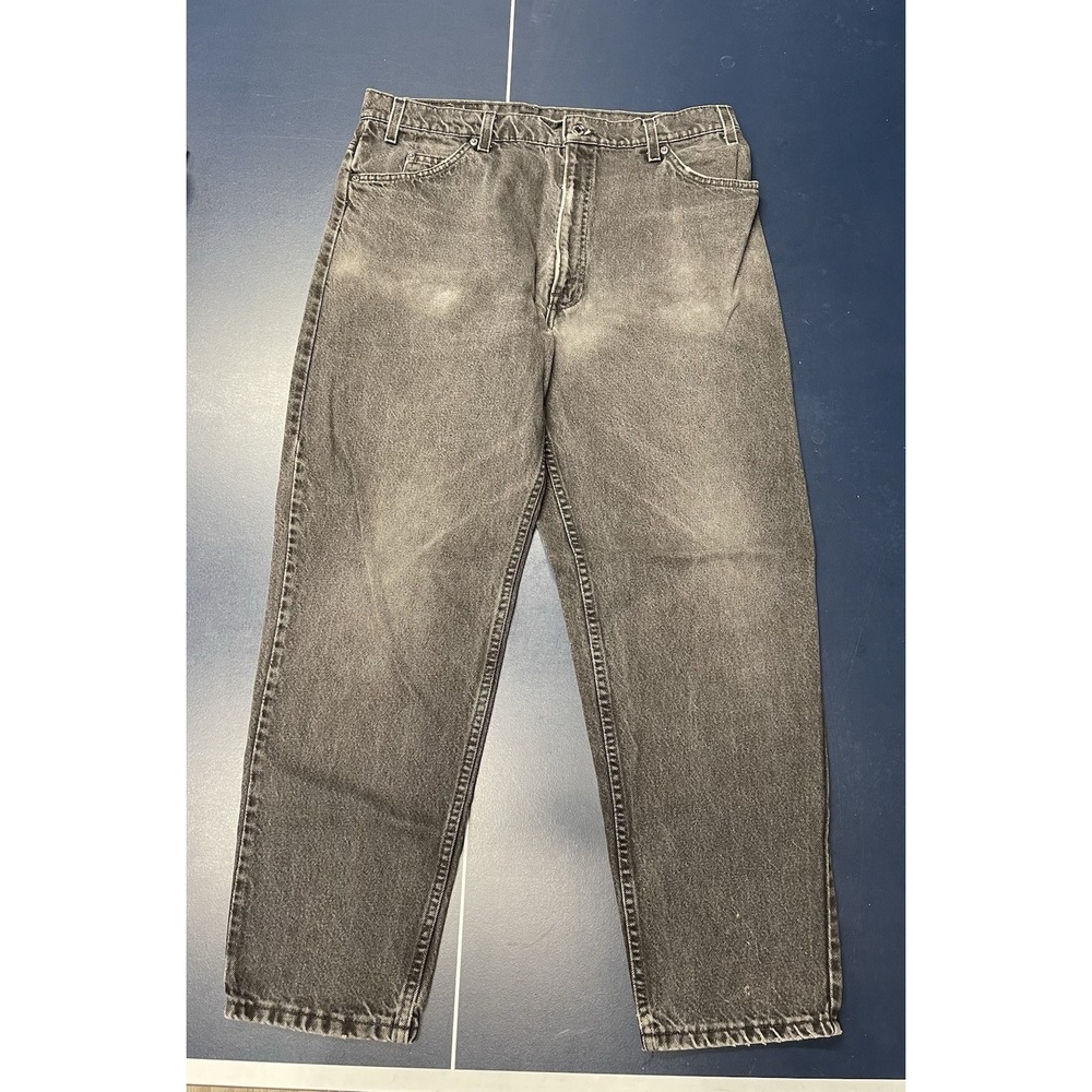 Vintage Levis 550 Jeans Mens 36x29 Black Denim Orange Tab Baggy 90s Faded